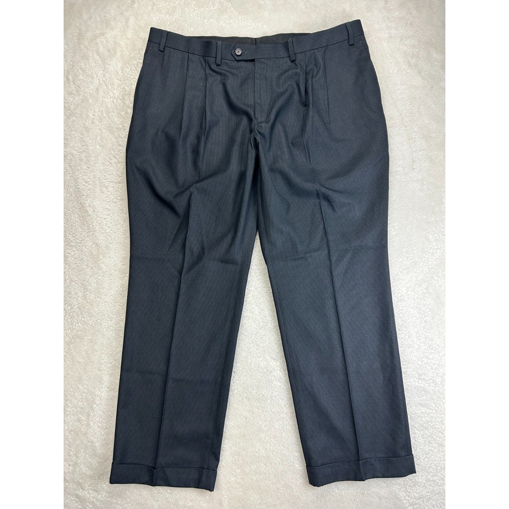 Ralph Lauren Dress Pants Mens 40x29 Black Pleated Classic Mid Rise Straight Leg